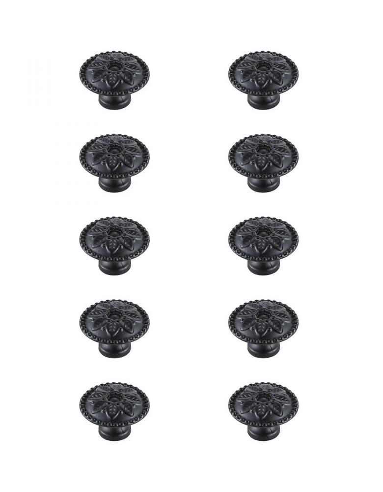 Corio 0.9&#34; Diameter Matte Black Mushroom Knob Multipack (Set of 10)