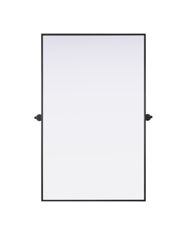 Metal Frame Mirror 48&#34;W x 30&#34;H Black
