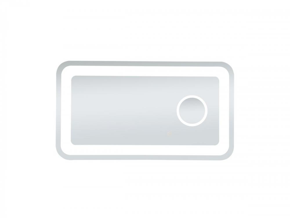 Lux 20in x 36in Hardwired LED mirror with magnifier & color changing temperature 3000K/4200K/6000K