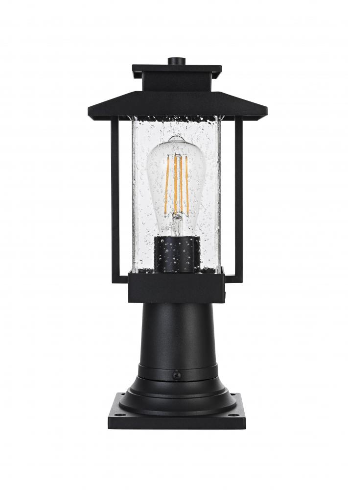 Outdoor Pole Light L7&#34; H15&#34; E5&#34; L1 Black