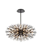 Elegant 2500D42BK - Vera 42 Inch Crystal Starburst Oval Pendant in Black
