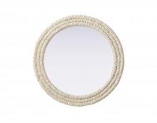 Elegant MR4B30LN - Round Cornhusk Mirror 30x30 in Linen White
