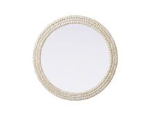 Elegant MR4B36LN - Round Cornhusk Mirror 36x36 in Linen White