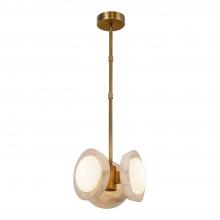 ALORA  PD320313VBAR - Alonso 13-in Vintage Brass/Alabaster LED Pendant