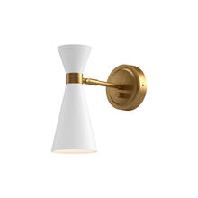 ALORA  WV574404WHAG - Blake 4-in Aged Gold/White 1 Light Wall/Vanity