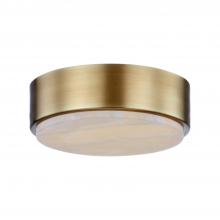 ALORA  FM325108VBAR - Blanco 8-in Vintage Brass/Alabaster LED Flush Mount