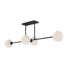 ALORA  LP549448MBOP - Cassia 48-in Matte Black/Opal Matte Glass 4 Lights Linear Pendant