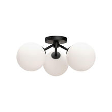 ALORA  SF549315MBOP - Cassia 17-in Matte Black/Opal Matte Glass 3 Lights Semi Flush Mount