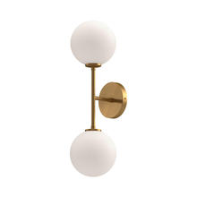 ALORA  WV549220AGOP - Cassia 6-in Aged Gold/Opal Matte Glass 2 Lights Wall/Vanity