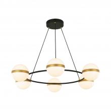 ALORA  CH302006MBBG-UNV - Tagliato 36-in Matte Black/Brushed Gold LED Chandeliers
