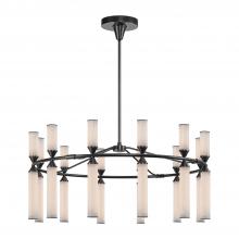 ALORA  CH348038UBFR-UNV - Edwin 38-in Urban Bronze/Frosted Ribbed Glass LED Chandelier
