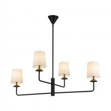 ALORA  CH497445MBWL - Bridgette 45-in Matte Black/White Linen Socket Chandelier