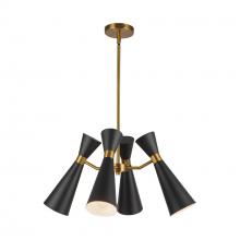 ALORA  CH574424MBAG - Blake 24-in Matte Black/Aged Gold Socket Chandelier