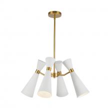 ALORA  CH574424WHAG - Blake 24-in White/Aged Gold Socket Chandelier