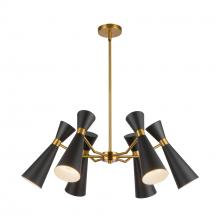 ALORA  CH574632MBAG - Blake 32-in Matte Black/Aged Gold Socket Chandelier