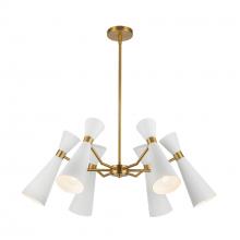ALORA  CH574632WHAG - Blake 32-in White/Aged Gold Socket Chandelier