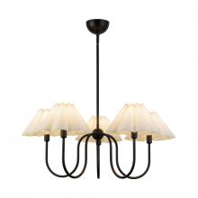 ALORA  CH610530MBFW - Rosemary 31-in Matte Black/Folded White Socket Chandelier