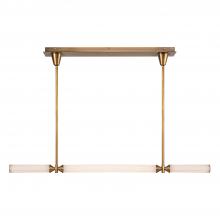 ALORA  LP348148VBFR - Edwin 48-in Vintage Brass/Frosted Ribbed Glass LED Linear Pendant