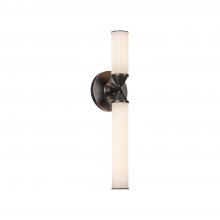 ALORA  WV348118UBFR - Edwin 18-in Urban Bronze/Frosted Ribbed Glass LED Wall/Vanity