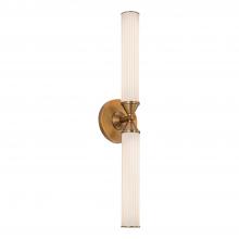 ALORA  WV348222VBFR - Edwin 22-in Vintage Brass/Frosted Ribbed Glass LED Wall/Vanity
