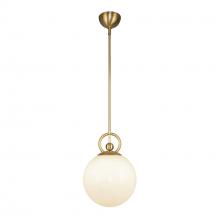 ALORA  PD407910BGGO - Fiore 10-in Brushed Gold/Glossy Opal Glass 1 Light Pendant