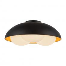 ALORA  FM495316MBOP - Robyn 16-in Matte Black/Opal Glass Socket Flush Mount