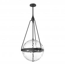 ALORA  PD406418MBWC - Harmony 18-in Matte Black/Clear Water Glass 4 Lights Pendant