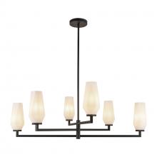 ALORA  CH424135MBOP - Krysta 35-in Matte Black/Opal Glass 6 Lights Chandelier
