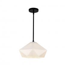 ALORA  PD424514MBOP - Krysta 14-in Matte Black/Opal Glass 1 Light Pendant