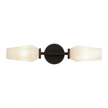 ALORA  WV424720MBOP - Krysta 20-in Matte Black/Opal Glass 2 Lights Wall Vanity
