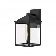ALORA  EW552009BKCL - Larchmont 9-in Clear Glass/Textured Black 1 Light Exterior Wall Sconce