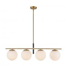 ALORA  LP421437BGOP - Zuri 37-in Brushed Gold/Opal Glass Socket Linear Pendant