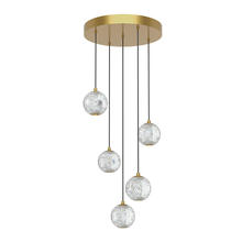 ALORA  MP321205NB - Marni 5 Head Natural Brass LED Multi Pendant