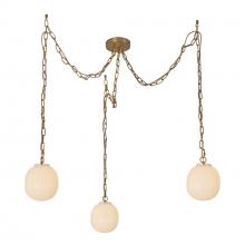 ALORA  MP579707BGGR - Cherise 7-in Brushed Gold/Glossy Ribbed Opal Glass Socket Multi Pendant