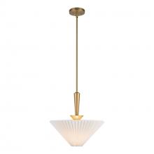 ALORA  PD497016BGFW - Bridgette 16-in Brushed Gold/Folded White Socket Pendant