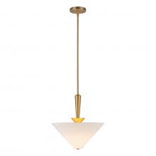 ALORA  PD497016BGWL - Bridgette 16-in Brushed Gold/White Linen Socket Pendant