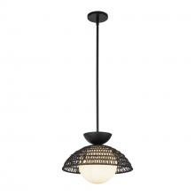 ALORA  PD490114MBOP - Perth 14-in Matte Black/Opal Glass 1 Light Pendant
