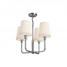 ALORA  CH628423CHOP - Plisse 23-in Chrome/Opal Matte Glass 4 Lights Chandeliers