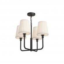 ALORA  CH628423MBOP - Plisse 23-in Matte Black/Opal Matte Glass 4 Lights Chandeliers