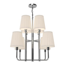 ALORA  CH628830CHOP - Plisse 30-in Chrome/Opal Matte Glass 8 Lights Chandeliers