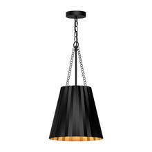 ALORA  PD528012MB - Plisse 12-in Matte Black 1 Light Pendant