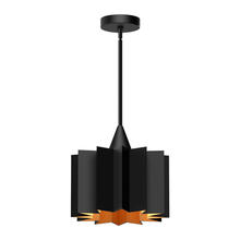 ALORA  PD528412MB - Plisse 12-in Matte Black 1 Light Pendant