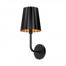 ALORA  WV528007MB - Plisse 7-in Matte Black 1 Light Wall/Vanity