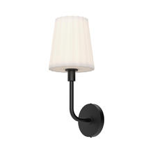 ALORA  WV628107MBOP - Plisse 7-in Matte Black/Opal Matte Glass 1 Light Wall/Vanity