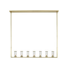 ALORA  LP309007NBCG - Revolve Clear Glass/Natural Brass 7 Lights Linear Pendant