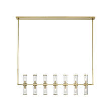 ALORA  LP309077NBCG - Revolve Clear Glass/Natural Brass 14 Lights Linear Pendant