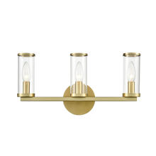 ALORA  WV309033NBCG - Revolve Clear Glass/Natural Brass 3 Lights Wall/Vanity