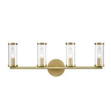 ALORA  WV309044NBCG - Revolve Clear Glass/Natural Brass 4 Lights Wall/Vanity