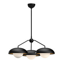 ALORA  CH522328MBOP - Rubio 28-in Matte Black/Opal Matte Glass 3 Lights Chandeliers