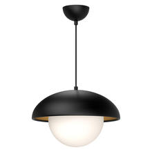 ALORA  PD522016MBOP - Rubio 16-in Matte Black/Opal Matte Glass 1 Light Pendant